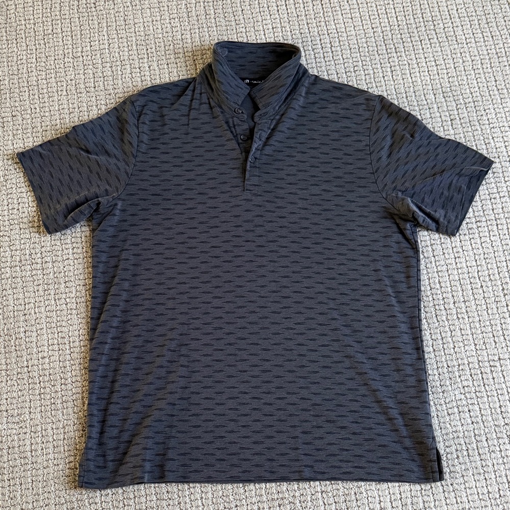 Travis Mathew Dark Gray Patterned Polo